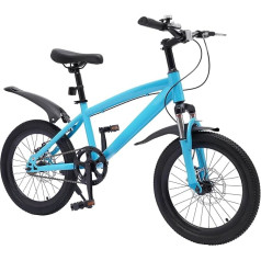 Children's Boys Girls Bicycle Children's Bicycle Boys MTB Mountain Bike Bicycle Children's Bikes High Carbon Steel Height Adjustable for Youth Bicycle with Handbrake Road Bike 18 Inch Blue