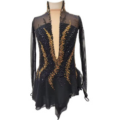 PONNYC Eiskunstlauf Kleid Mit Langen Ärmeln Eislaufbe Kleidung Für Wettkämpfe Rhythmische Gymnastik Trikots Für Damen Winter Sport Kleidung Mit Glänzenden Strasssteinen