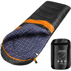 URPRO 3-4 Seasons 1.6 kg Flannel Sleeping Bag Covered Winter, Autumn, Spring, Made of Hollow Fibre and Skin-friendly, Water-Repellent