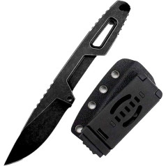 Joa Small Handy Tool Steel Knife Non-Slip Black Portable Camping Outdoor Knife Survival Neck Knife EDC Hunting Knife Against Fixed Knife Multitool Belt Knife