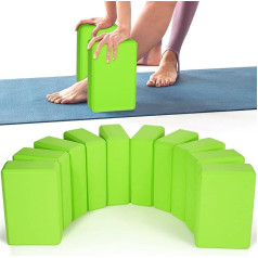 EVA Foam Yoga Blocks High Density Yoga Accessories Improves Strength and Supports Balance and Flexibility Supportive Soft Non-Slip Surface for Pilates (Green)