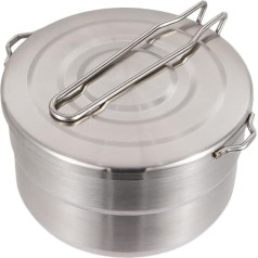 BRIGHTFUFU Portable Stainless Steel Camping Pot, Lightweight Backpack, Cooking Pot for Outdoor Activities, Ideal for Picnics, Hiking and Camping, with Practical Folding Handle and Versatile Use