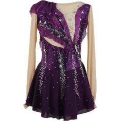 YDHTIZ Professional Figure Skating Competition Uniform Ice Skating Dress For Girls Long Sleeves Gymnastics Clothing Handmade Stretch Competition Skating Jersey