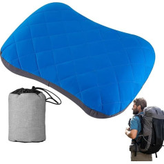Campingkissen zum Schlafen, aufblasbares Campingkissen, ergonomisches aufblasbares Reisekissen für Nacken, Lendenwirbelstütze, Outdoor-Rucksackreisen, Wandern, Campingzubehör