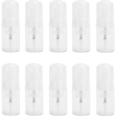 Pack of 10 Empty Foam Dispensers, 30 ml Mini Plastic Foam Pumps Bottle Travel Portable Refillable Liquid Dispenser Bottle for Cosmetics, Shampoo, Body Wash