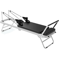 SRKATI Bauch-Übungsbrett Reformer, Foldable Reformer Pilates-Maschine für den Heimgebrauch mit Zwei Widerstandsfedern und Kabeln Pilates Reformer