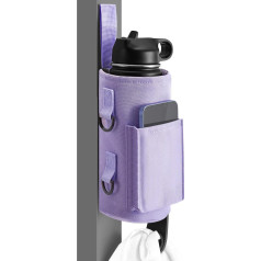 Domensi Magnetic Water Bottle Holder, Gym, Water Bottle Carry Bag with Phone Pocket, Water Bottle Bag with Silicone Towel Buckle and Sling for Men and Women