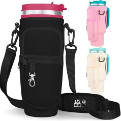 BOGI Stanley Quencher H2.0 Water Bottle Carrying Case Neoprene Bag for Stanley Cup Adjustable Shoulder Strap with Phone Pocket Perfect for Hiking Camping Sports Gym