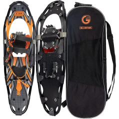 G2 21/25/30/36 Inches Light Weight Snowshoes for Women Men Youth, Set with Tote Bag, Special Eva Padded Ratchet Binding, Heel Lift, Orange/Blue Available