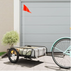 Bicycle Trailer Cargo Black 126 x 63 x 34 cm Iron, ZEYUAN Bicycle Trailer, Load Trailer, Hand Trolley, Bicycle Load Trailer, Cargo Bike