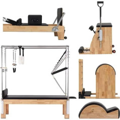 RVIFY Pilates Reformer Pilates 3-in-1-Trainingsausrüstung Studio Fitness Set Holzreformer Trainingsbett Fitnessstudio-Unterstützung Fitnessmatte