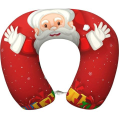 jingong Merry Christmas Travel Pillow Ultimate Comfort Neck Pain Relief Memory Foam Travel Pillow