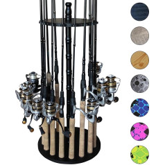 Rush Creek Creations 16 Rod Rack Round Black