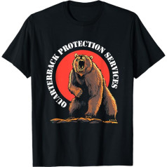 Bear 3-Point Stance QB Protection Services Offensive Lineman T-Shirt, black