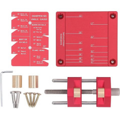 Honführungssystem, Einfache Winkeleinstellung, Konstruktion aus Aluminiumlegierung, Meißelschärfvorrichtung für die Holzbearbeitung, Passend für 5/32 Bis 3 Zoll Meißel, Material: