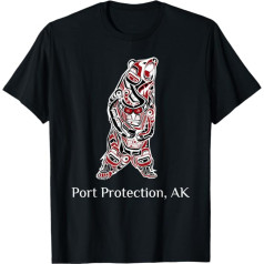 Port Protection Alaska Indian Grizzly Bear T-Shirt Brown, black, s