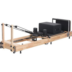 Pilates Reformer Machine, Wooden Foldable Pilates Machine Equipment for Home Workout