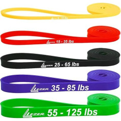 LEZER Resistance Band, Pull Up Bands, Exercise Bands, Exercise Bands, Elastic Bands, Home Gym, Fitness, Stretching, Physiotherapy, Training, Yoga, with Instructions