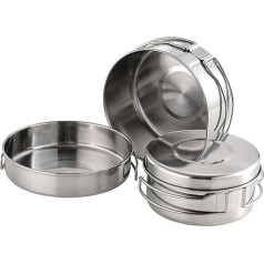 PAMINGONO 1 Set Outdoor Stainless Steel Pot Set Grill Plate Non-Stick Cooking Utensils Camping Cookware Non-Stick Frying Pan Outdoor Cooking Pan Picnic