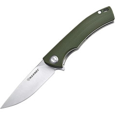 Harnds Talisman Folding Knife with Clip Folding Knife with 14C28N Steel Blade, G10 Handle and Ball Bearing