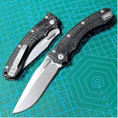 Joa Outdoor Folding Knife Survival Portable Pocket Knife Made of Steel M390 Carbon Fibre Neck Knife EDC Knife Multi Hunting Knife Micr Folding Knife Tanto Carbon One-Handed Knife Gift for Men