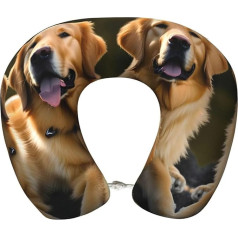 VANTUT Golden Retrievers Reisekissen, Nackenkissen, leicht, bequem, Kopf- und Nackenstütze, Memory-Schaum, ideales Geschenk