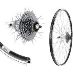 AGGRO-X 28 Inch Aluminium Rear Wheel 19-622 Wheel Hollow Chamber Rim Brake with 9 Speed Sprocket 27 Speed