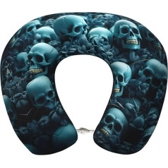 jingong Textura Calaveras Travel Pillow, Ultimate Comfort Neck Pain Relief, Memory Foam, Travel Pillow