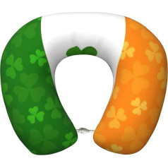 DEXNEL Reisekissen mit irischer Flagge, Memory-Schaum, geeignet für Flugzeug, Schlafen, Reisen