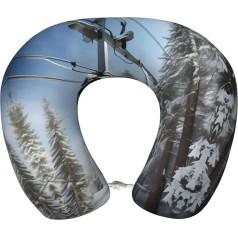 SDEGTHO Winter-Kissen für Skilifte, Flugzeug, Reisekissen, reiner Memory-Schaum, Nackenkissen, bequem, atmungsaktiv