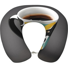XZDAL Coffee Mug Travel Pillow U-Shaped Pillow with Memory Foam Core and Washable Plush Cover for Neck Support