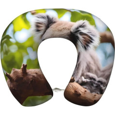 XZDAL A Little Koala U Shape Travel Pillow with Memory Foam Core and Washable Plush Neck Support Cover