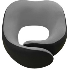 Porceosy Verstellbares Reisekissen, überlegener Komfort, Memory-Schaum, U-förmiges Nackenstützkissen mit Kissenbezug für optimale Tragbarkeit, Schwarz / Grau A