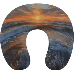 Sunset Seascape Reisekissen Nackenstütze Memory Foam U-förmiges Kissen Weich Bequem Reise Nackenkissen Schlafruhe Kissen Reisezubehör für Flugzeug Auto Büro