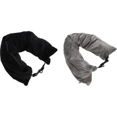 ZLXHDL 2 Pieces Neck Pillow for Travel 1-3 Days Travel Essentials Soft Velvet Cover Adjustable U Shape Airplane Pillow Size Neck Pillow for Travel Soft Velvet Cover