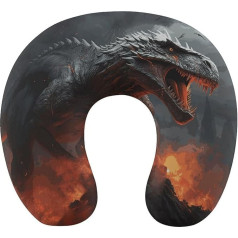 Red Magma Flying Dragons Travel Pillow Neck Cushion Memory Foam U-Shaped Pillow Soft Comfortable Travel Neck Pillow Sleep Pillow Travel Accessories for Aeroplane Car Office