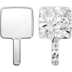 YCHMIR Electroplated Silver Square Hand Mirror 5.1
