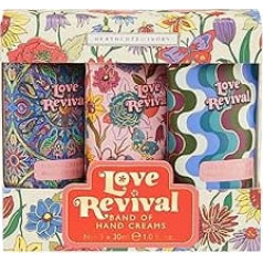 Heathcote & Ivory Love Revival Band of Hand Creams Gift Set, Enriched with Essential Oils and Shea Butter, Cruelty Free & Vegan, 30 ml