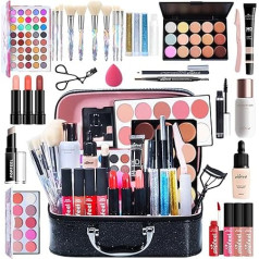 FantasyDay Multifunctional Exquisite Makeup Gift Set Cosmetic Makeup Kit for Face, Eyes and Lips - Makeup Palettes Vanity Case with Eyeshadow Palette, Lipstick, Blush, Mascara, Brush