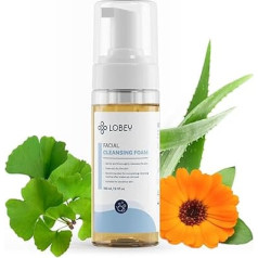 LOBEY Face Cleanser - Cleansing Foam - Facial Cleansing - Facial Care with Chamomile, Aloe Vera and Ginkgo Biloba - Natural Cosmetics (150 ml)