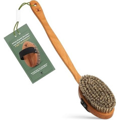 Sustainable Body Brush: Bath Brush Made of Wood and Natural Bristles (Sisal & Horsehair). Body Brush, Back Brushes with Long Handle, Wet Brush & Dry Brush. 100% German Production