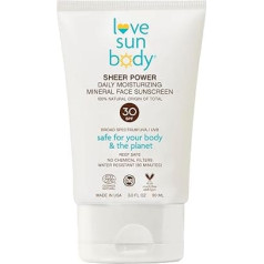 Love Sun Body Daily Mineral Face Sunscreen SPF 30 (Fragrance Free) | 100% Natural Broad Spectrum Mineral Zinc Oxide | All-Day Protection | Baby & Child Safe | Reef Safe Skincar | 90 ml