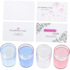 4 Sätze Nagelkunst-silikonstempel Geleestempel Für Nägel Maniküre-platte Stempelset Für Nagelkunst Maniküre-gelee-schaber Maniküre Diy Zubehör Maniküre Stamper Diy Werkzeug PAMINGONO