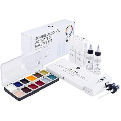 Narrative Cosmetics Zombie Alcohol-Activated Palette, Activator, and Remover Kit, Professional SFX Makeup Set
