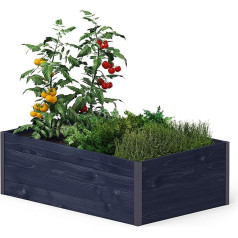 Upyard GardenBox Modern Wooden Raised Bed, Ergonomic Raised Bed for Patio and Garden, Planter for Vegetables and Herbs, 120 x 80 x 40 cm, Black