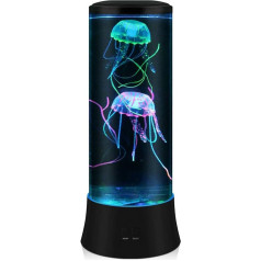 POYO Jellyfish Lamp, 38 cm LED Laval Lamp Jellyfish with Colour Changing, 7 Colours Setting Mood Light Decoration for Home Office Decoration Great Gifts for Children