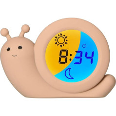 Alecto BC110BE Simon - Educational Alarm Clock Children - Sleep Trainer Children - Night Light - Learning to Sleep and Wake up with LED Children's Alarm Clock - Taupe