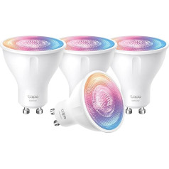 Tapo Smart WLAN Light Bulb GU10 L630, 4 Pieces, Energy Saving, 3.5 W Equivalent to 50 W, Dimmable Lamp, Compatible with Alexa, Google Assistant, White, Multicoloured (Pack of 4)