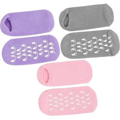 CANIGHT 3 Pairs Foot Gel Socks Comfortable Gel Socks Moisture Socks for Foot Care Foot Masks Socks for Foot Repair Moisturising Socks Foot Socks Foot Lotion Cotton Spandex