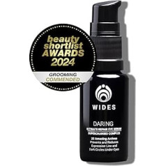 DARING Eye Contour for Men with 32 100% Natural Active Ingredients Reduces Wrinkles, Puffiness, Dark Circles and Signs of Fatigue Minimizes Crow's Feet and Brightens Eyes